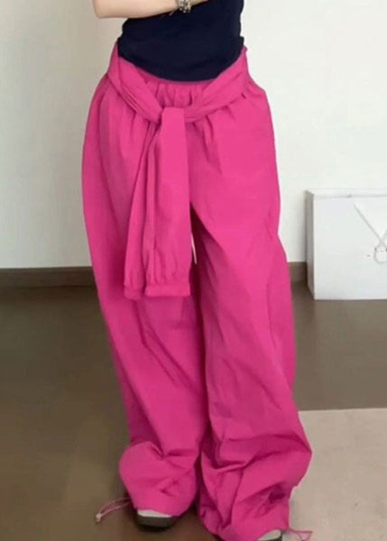 Casual Khaki Pockets Elastic Waist Cotton Pants Summer PP001 OM-NZ240827