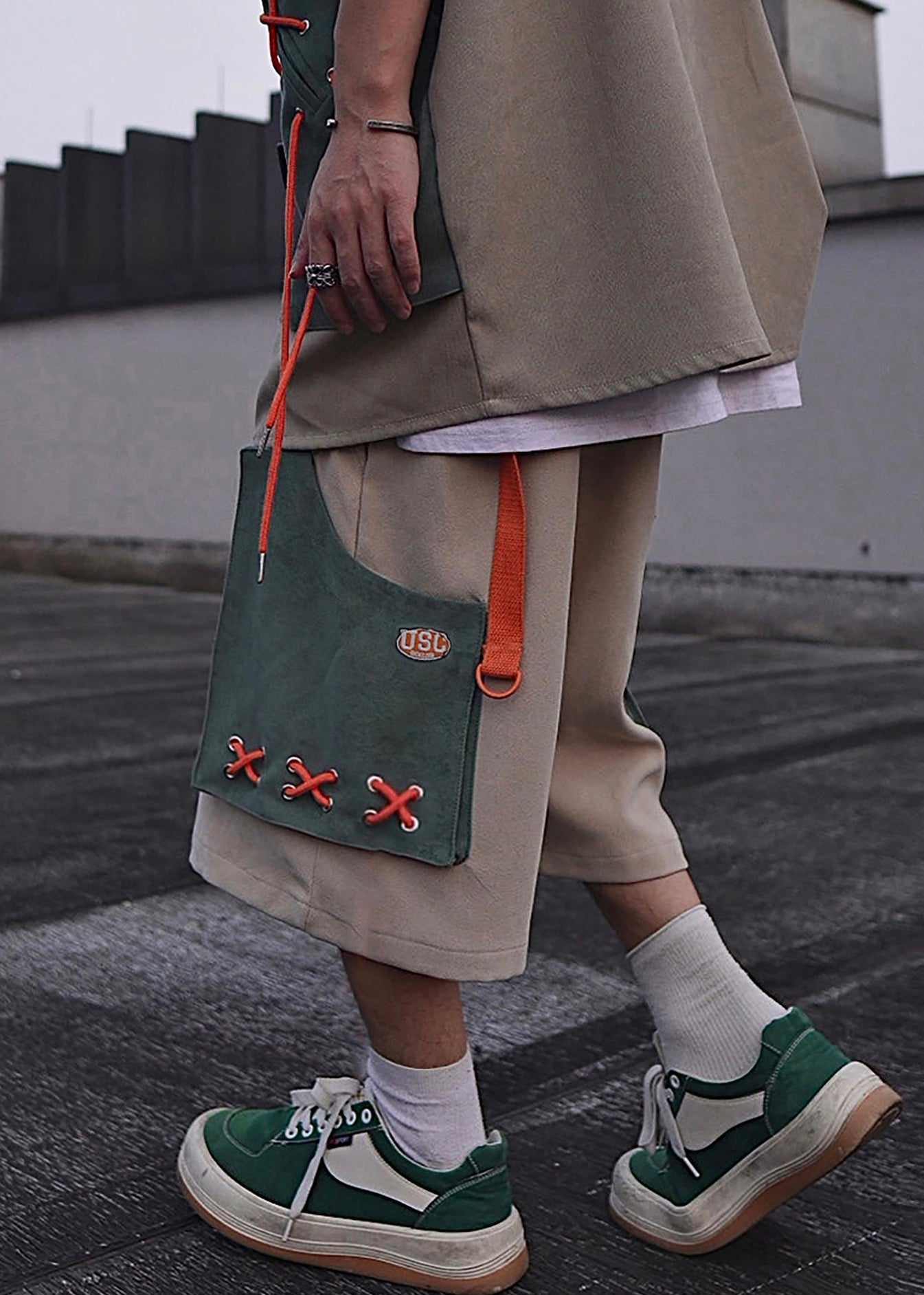 Khaki Pockets Cotton Summer Shorts Casual Mens Oversized FashionChic