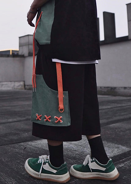 Khaki Pockets Cotton Summer Shorts Casual Mens Oversized FashionChic