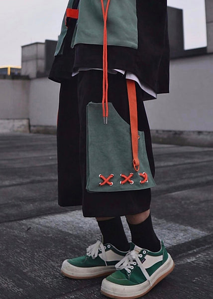 Khaki Pockets Cotton Summer Shorts Casual Mens Oversized FashionChic