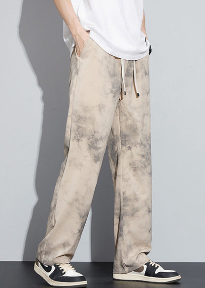 Casual Khaki PocketsPrint Ice Silk Mens Pants Summer YT037 Men-Silk-MENP240721