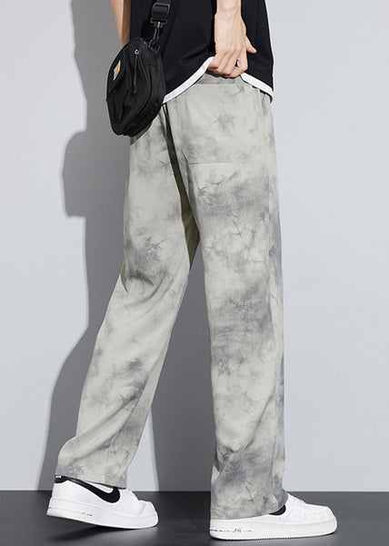 Casual Khaki PocketsPrint Ice Silk Mens Pants Summer YT037 Men-Silk-MENP240721