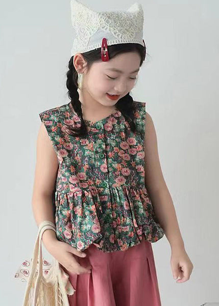 Casual O-Neck Print Kids Shirt And Crop Pants Two Pieces Set Summer SS1018 MM-RCTZ-TPGIEC240601