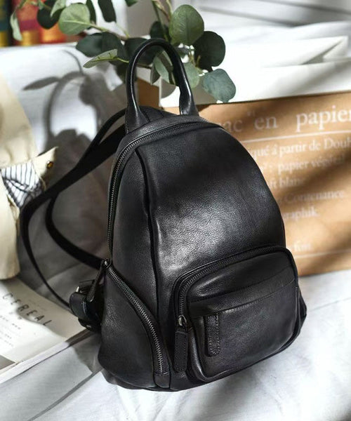 Leather Handbag Large Backpack Tote Capacity Casual Orange FashionChic