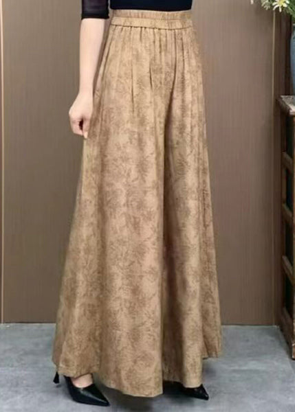 Casual Orange Pockets Jacquard Cotton Wide Leg Pants Summer BV079 MZF-LPTS240702