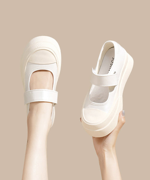 Casual Pink Buckle Strap Splicing Platform Flat Feet Shoes YC031 ABC