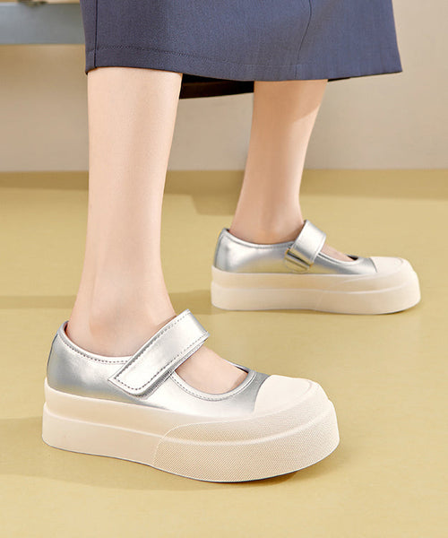 Casual Pink Buckle Strap Splicing Platform Flat Feet Shoes YC031 ABC