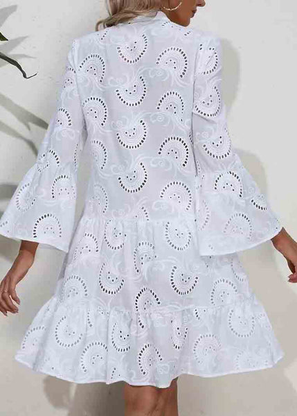 Cotton Dress Summer Oversized Sun Pink Hollow Out Casual FashionChic