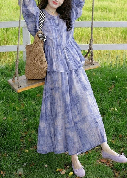 Casual Two Tie Strap Spaghetti Dress And Dye Cardigans Purple FashionChic