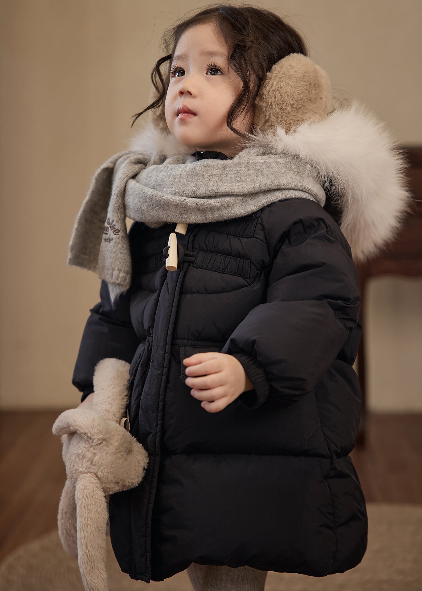 Casual Red Patchwork Pockets Fur Collar Detachable Kids Down Coats Winter WL014 MM-RCTZ-DGJK241120