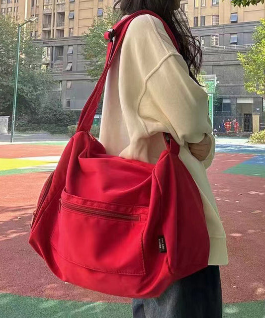 Casual Red Solid Durable Large Capacity Messenger Bag MM045 Bag-BGS240620