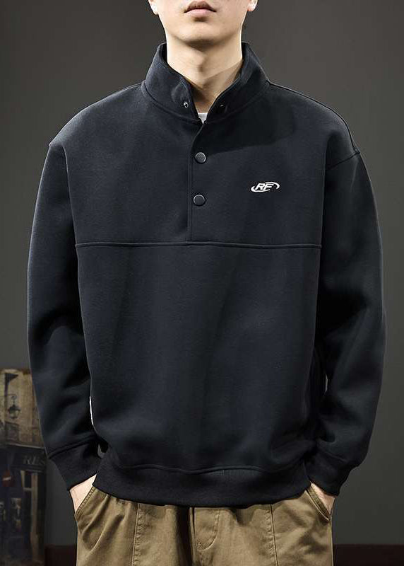 Red TC021 Cotton Streetwear Spring Button Stand Casual Collar Men