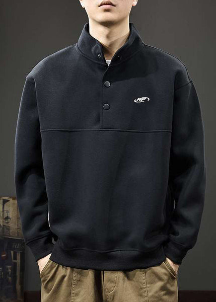 Red TC021 Cotton Streetwear Spring Button Stand Casual Collar Men