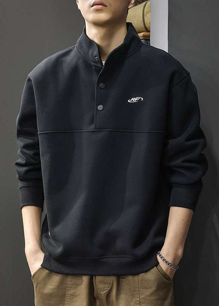 Red TC021 Cotton Streetwear Spring Button Stand Casual Collar Men