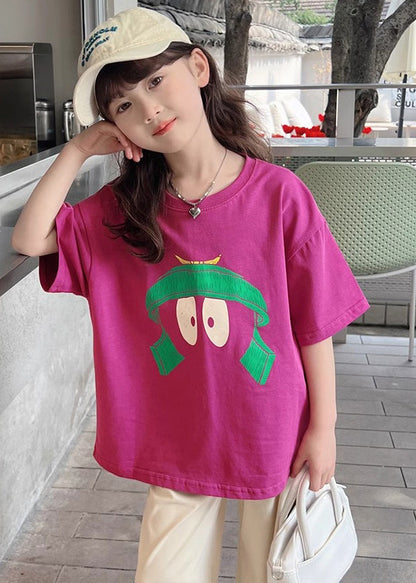 Casual Rose Print Girls Tops Summer YU1079 WS-RCTZ-STP240529