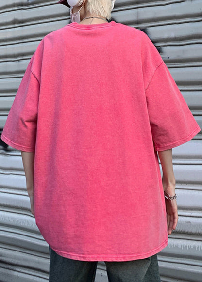 Shirts Half Sleeve Oversized Rose T Print Casual Mens Cotton FashionChic