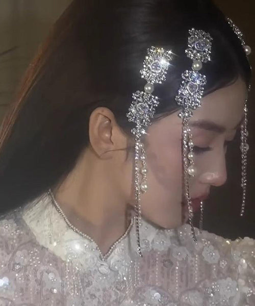 Casual Tassel Zircon Pearl Hairpin Silk Alloy FashionChic