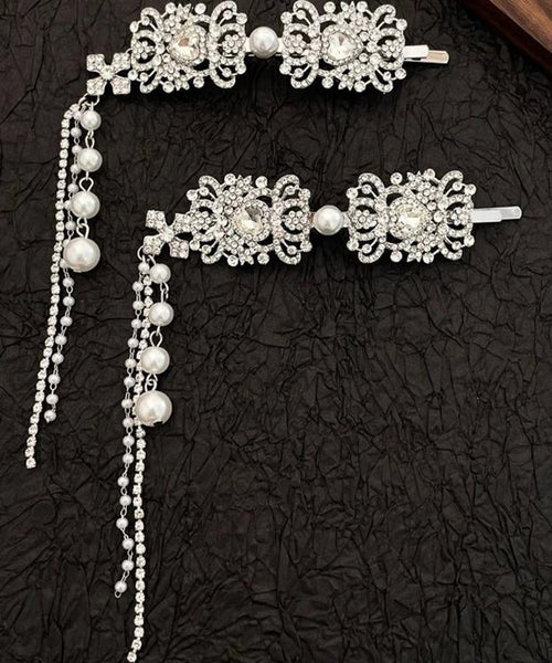 Casual Tassel Zircon Pearl Hairpin Silk Alloy FashionChic