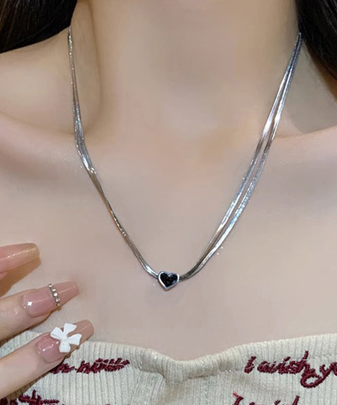 Casual Necklace Sterling Silver Silk Double-Layer Pendant FashionChic