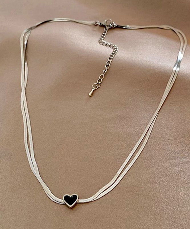 Casual Necklace Sterling Silver Silk Double-Layer Pendant FashionChic