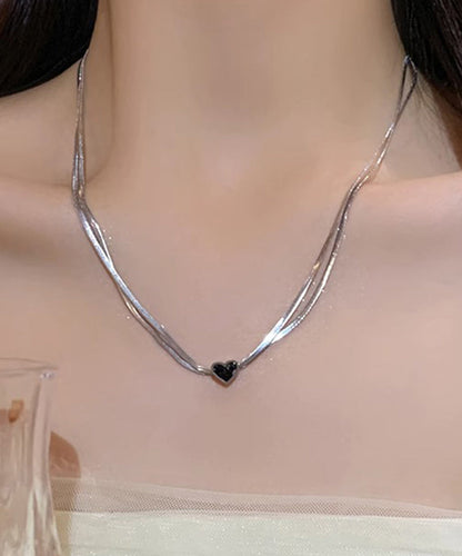 Casual Necklace Sterling Silver Silk Double-Layer Pendant FashionChic