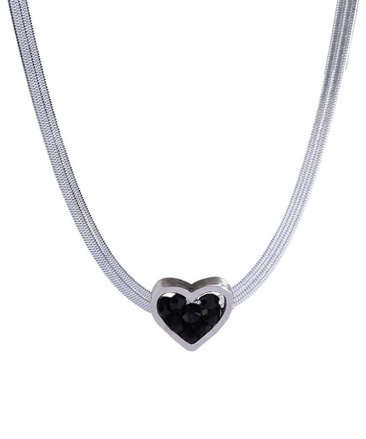 Casual Necklace Sterling Silver Silk Double-Layer Pendant FashionChic