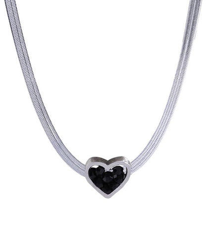 Casual Necklace Sterling Silver Silk Double-Layer Pendant FashionChic