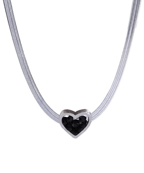 Casual Necklace Sterling Silver Silk Double-Layer Pendant FashionChic