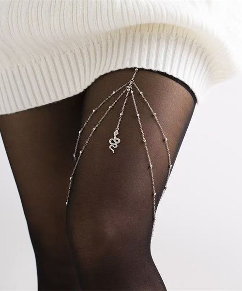Silk Casual Zircon Serpentine Body Sterling Silver Tassel Beach FashionChic