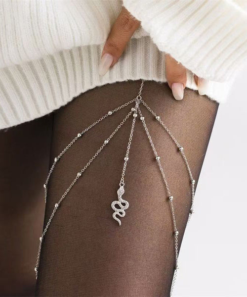 Silk Casual Zircon Serpentine Body Sterling Silver Tassel Beach FashionChic