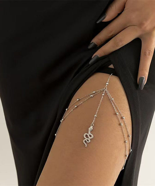 Silk Casual Zircon Serpentine Body Sterling Silver Tassel Beach FashionChic