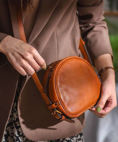 Bag CrossBody Solid Durable Leather Casual Round FashionChic