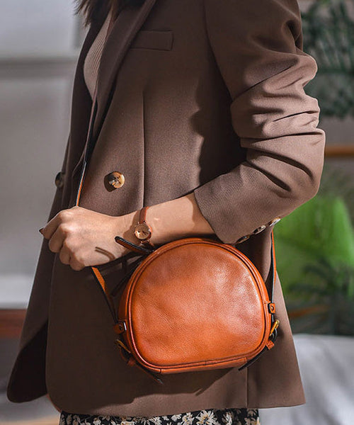 Bag CrossBody Solid Durable Leather Casual Round FashionChic
