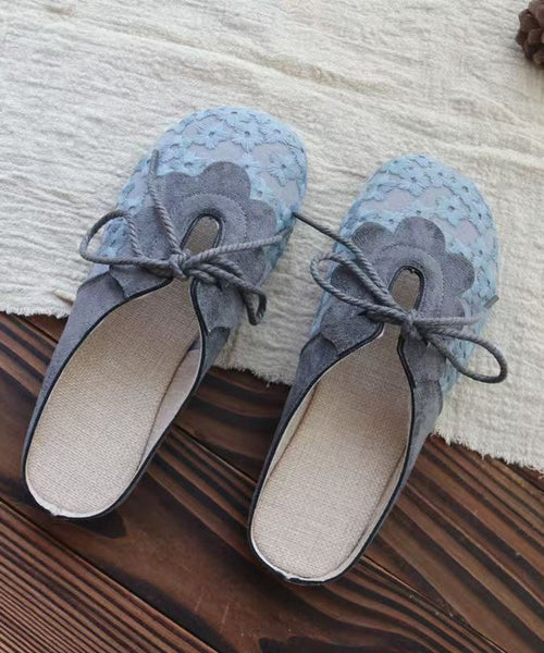 Sandals Casual Up Mesh Lace Grey Slide Breathable Splicing FashionChic