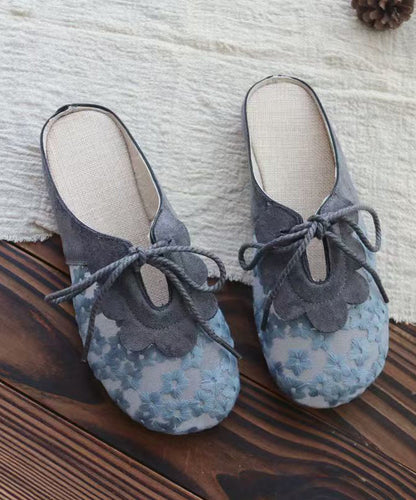 Sandals Casual Up Mesh Lace Grey Slide Breathable Splicing FashionChic