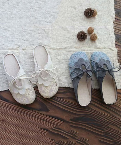 Sandals Casual Up Mesh Lace Grey Slide Breathable Splicing FashionChic