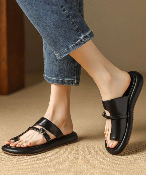 Casual Splicing Hollow Out Black Flip Flops Slide Sandals AP1013 shoe-LT240905