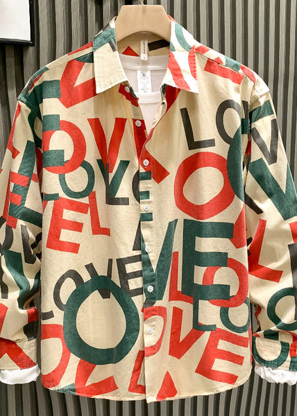 Casual Style Graphic Cotton Men Shirts Apparel Fall RO012 ABC