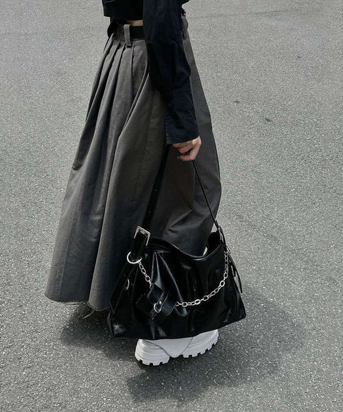 Casual Versatile Black Large Capacity Chain Crossbody Bag MM061 Bag-BGS240620