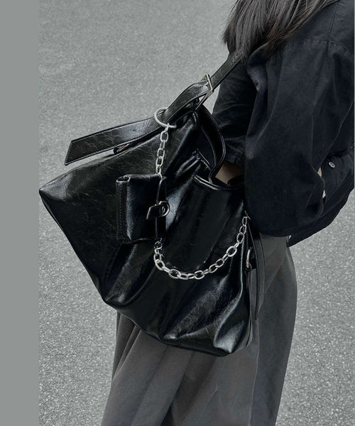 Casual Versatile Black Large Capacity Chain Crossbody Bag MM061 Bag-BGS240620