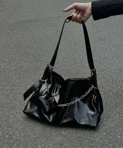 Casual Versatile Black Large Capacity Chain Crossbody Bag MM061 Bag-BGS240620