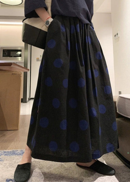 Casual White Dot Print Elastic Waist Crop Wide Leg Pants Summer TR006 MZF-CPTS240727