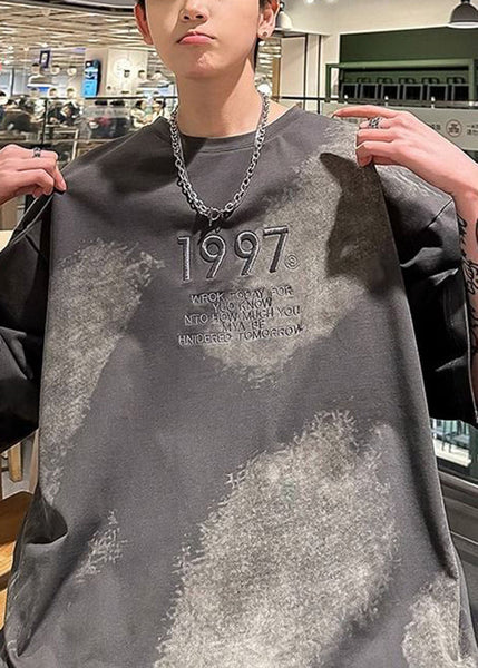 Tie Summer White T Cotton Shirt Men Casual Dye Embroideried FashionChic