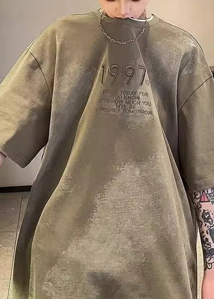 Tie Summer White T Cotton Shirt Men Casual Dye Embroideried FashionChic