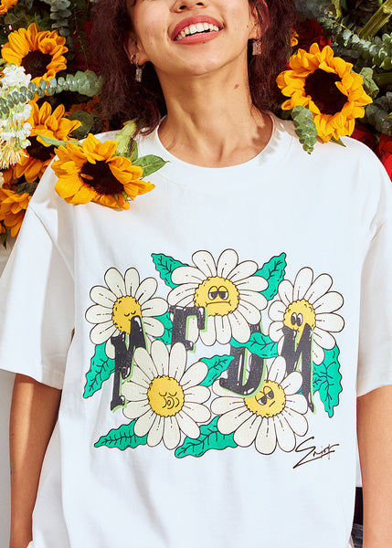 Casual White O-Neck Print Cotton Men T Shirt Summer LK054 Men-Silk-MENT240630