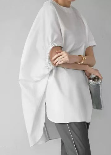 Oversized Tanks Sleeves Casual White Cloak Cotton FashionChic