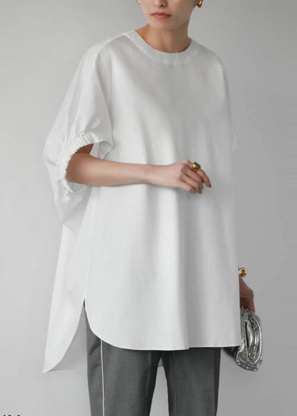 Oversized Tanks Sleeves Casual White Cloak Cotton FashionChic