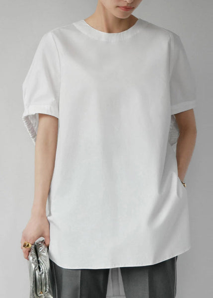 Oversized Tanks Sleeves Casual White Cloak Cotton FashionChic