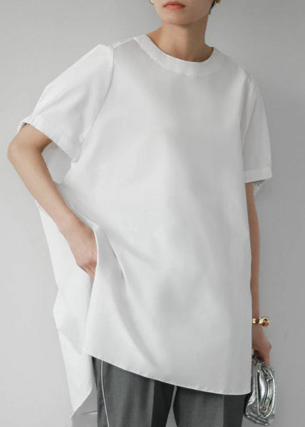 Oversized Tanks Sleeves Casual White Cloak Cotton FashionChic