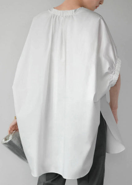 Oversized Tanks Sleeves Casual White Cloak Cotton FashionChic
